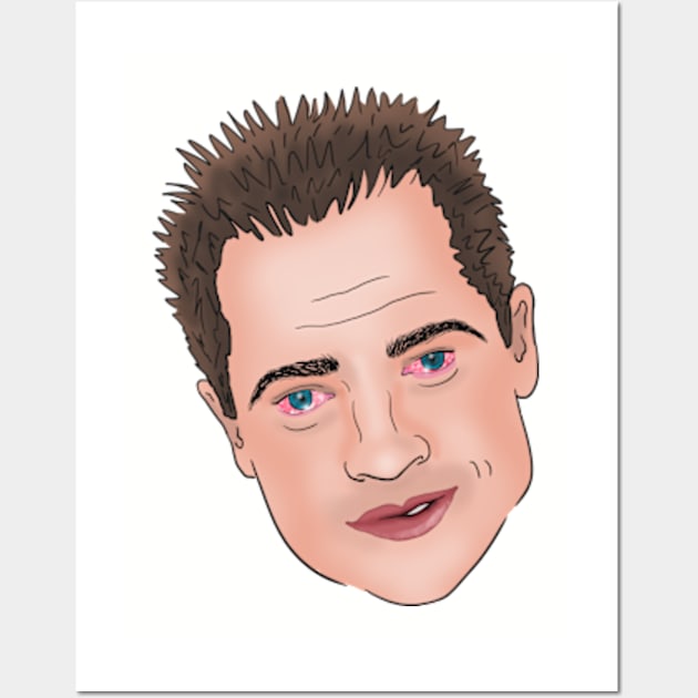 Brendan Fraser Crying Eyes Dank Meme Wall Art by Barnyardy